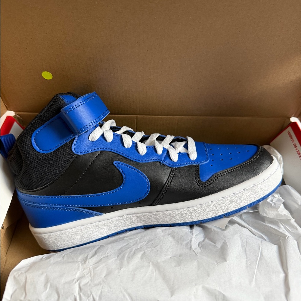 Nike Court Borough Mid 2 in Black and Game Royal